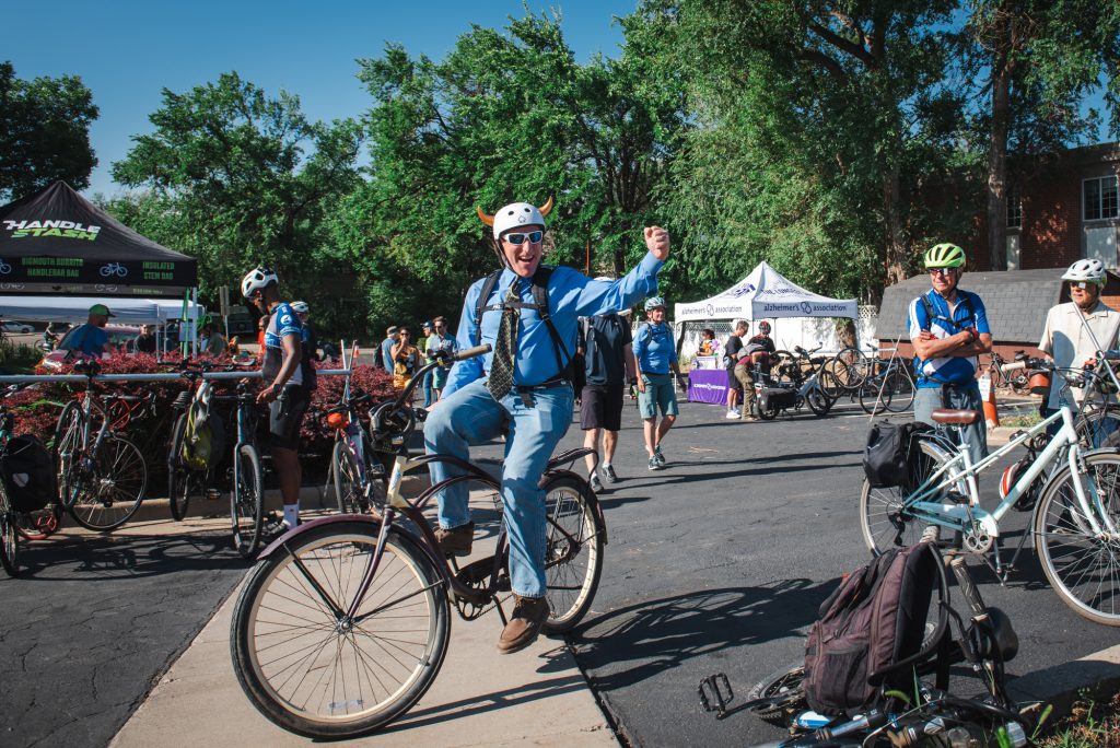 Boulder Chamber President & CEO, John Tayer rides in