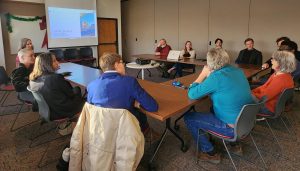 Participants in the Boulder Chamber Joint Service focus group asked questions of Senator Katie Wallace