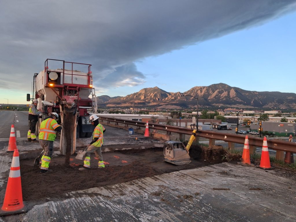 CDOT crews work on repaving part of Foothills Parkway in Boulder